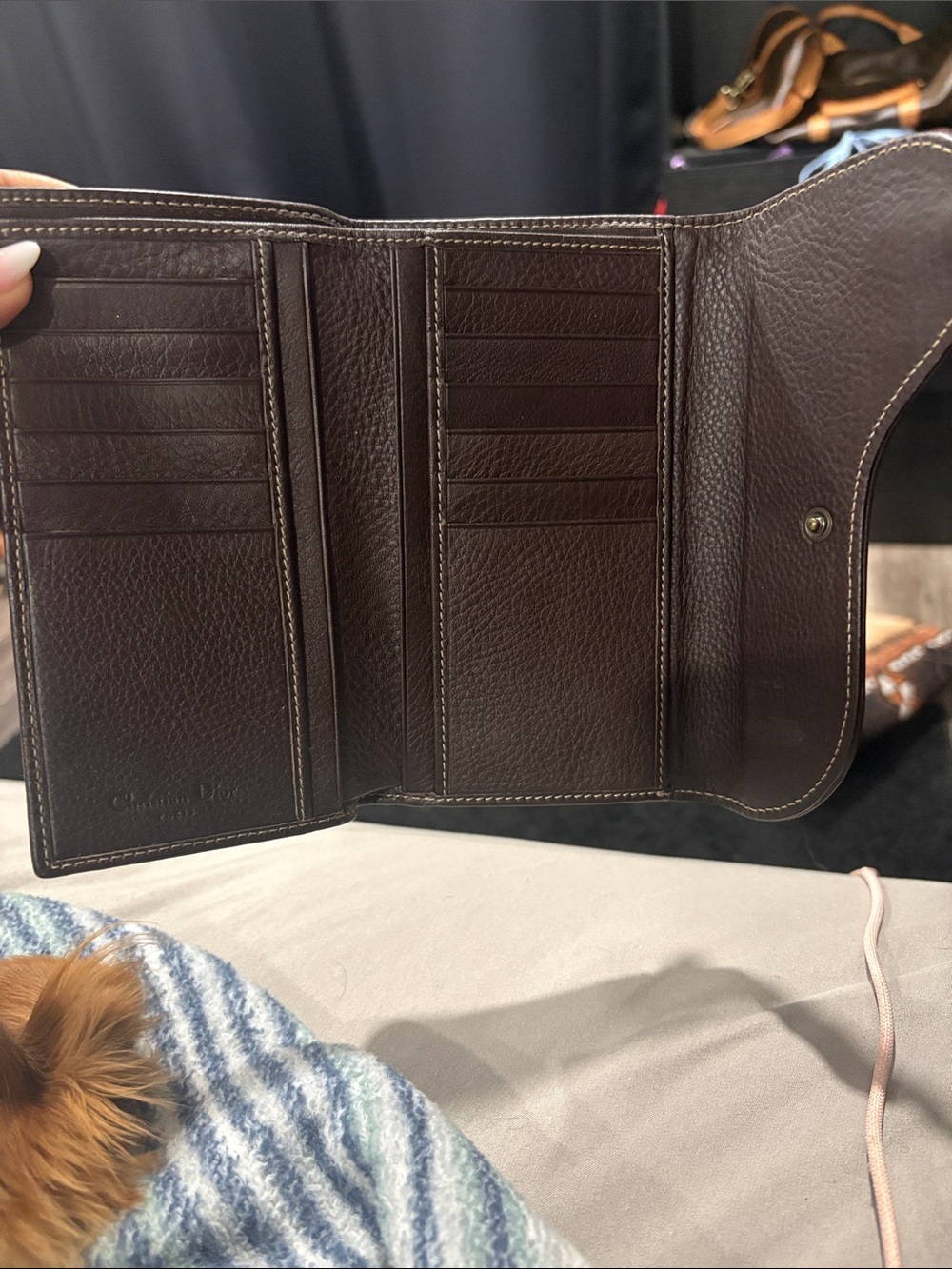 Vintage Dior Dark Brown Leather Saddle Shoulder Bag with Matching Wallet - Picture 6 of 9